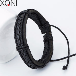 Fashion Anchor Charm Leather Men's Bracelets