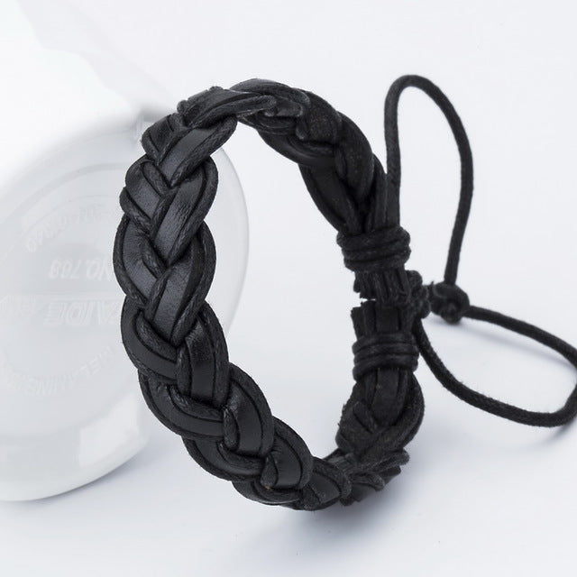 Fashion Anchor Charm Leather Men's Bracelets