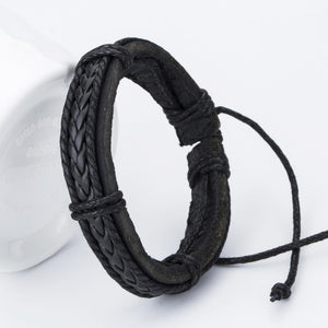 Fashion Anchor Charm Leather Men's Bracelets