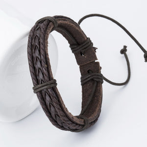 Fashion Anchor Charm Leather Men's Bracelets