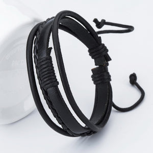 Fashion Anchor Charm Leather Men's Bracelets