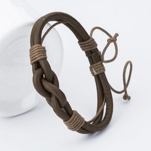 Fashion Anchor Charm Leather Men's Bracelets