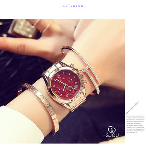 Rose Gold Women's Watches and Bracelet