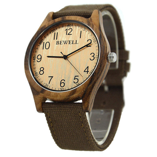 BEWELL Bamboo Wood Watch