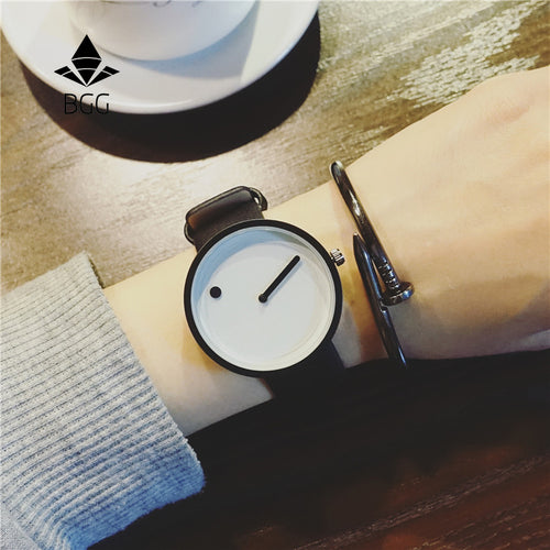 2017 Minimalist style creative wristwatches BGG black & white