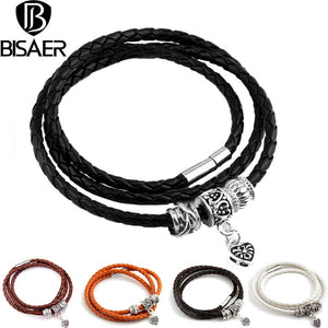 BISAER Genuine Leather Bracelets for men