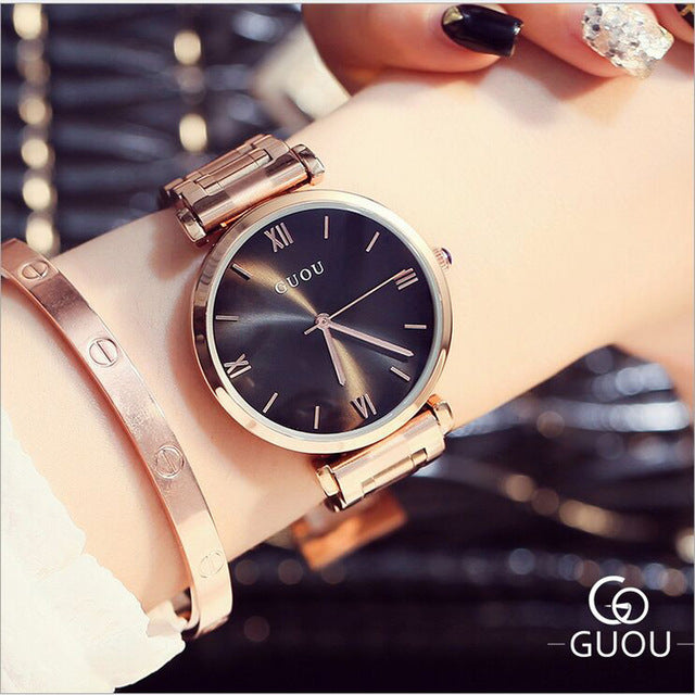 GUOU Women's Watches Ladies Watch Women Rose Gold